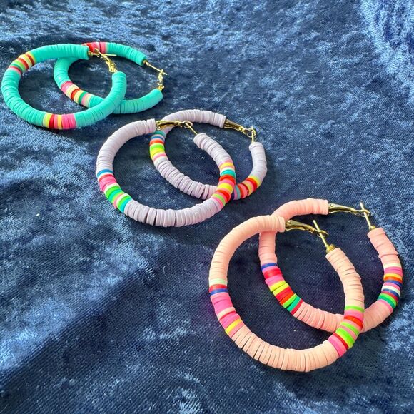 5/$25 Pink Hoop Earrings - Picture 3 of 8